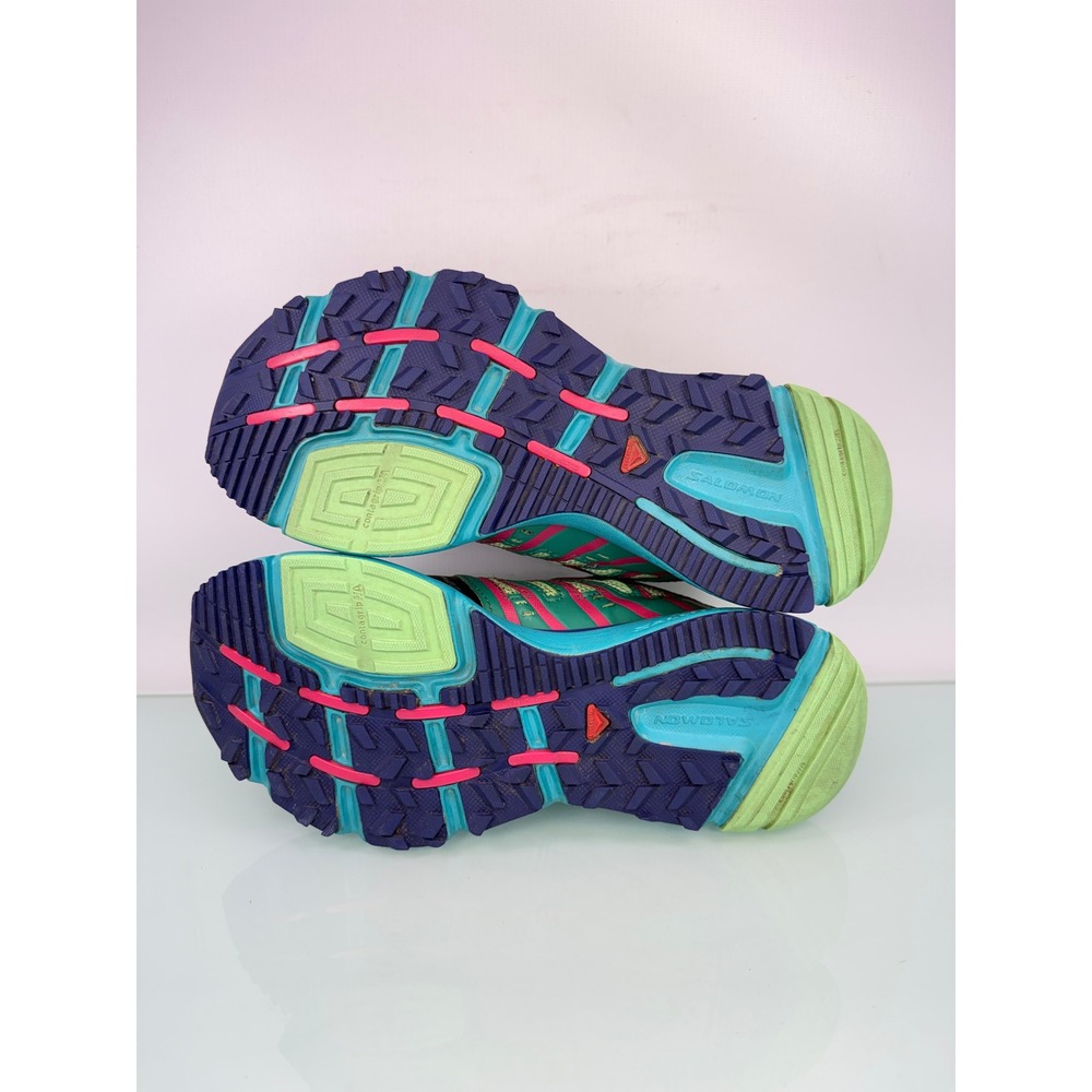 Salomon XR Mission Trail Running Shoes Womens 8.5 Blue Green Pink Gorpcore Retro - Picture 7 of 11